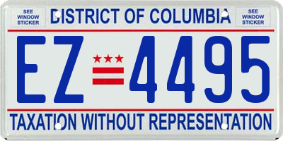 DC license plate EZ4495