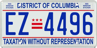 DC license plate EZ4496