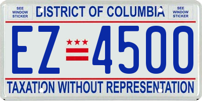 DC license plate EZ4500