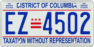 DC license plate EZ4502