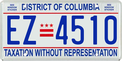 DC license plate EZ4510