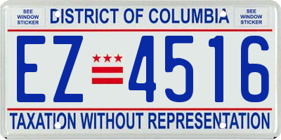 DC license plate EZ4516