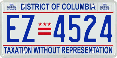 DC license plate EZ4524