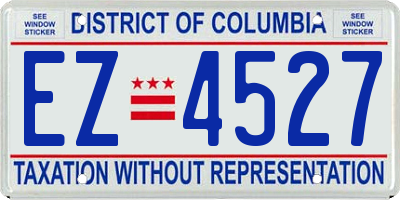 DC license plate EZ4527