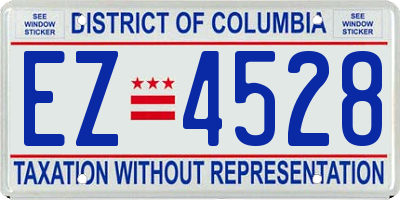 DC license plate EZ4528