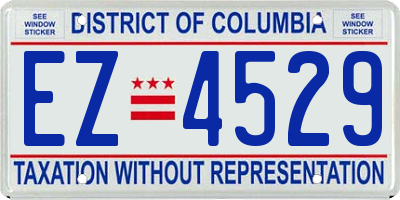 DC license plate EZ4529