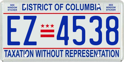 DC license plate EZ4538