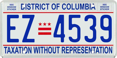 DC license plate EZ4539