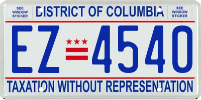 DC license plate EZ4540