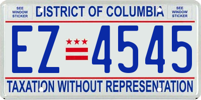 DC license plate EZ4545