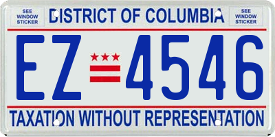 DC license plate EZ4546