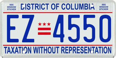 DC license plate EZ4550