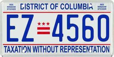 DC license plate EZ4560