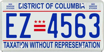 DC license plate EZ4563