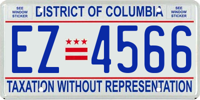 DC license plate EZ4566