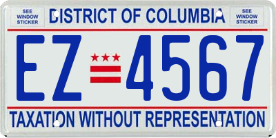 DC license plate EZ4567