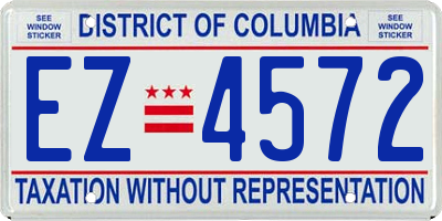 DC license plate EZ4572