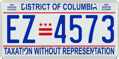 DC license plate EZ4573