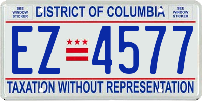 DC license plate EZ4577