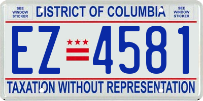 DC license plate EZ4581