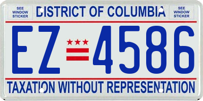 DC license plate EZ4586