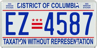 DC license plate EZ4587