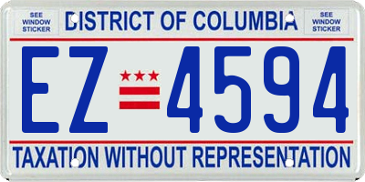 DC license plate EZ4594