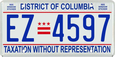 DC license plate EZ4597