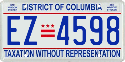 DC license plate EZ4598