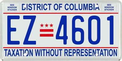 DC license plate EZ4601