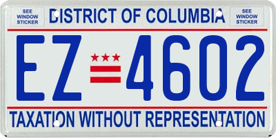 DC license plate EZ4602