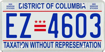 DC license plate EZ4603