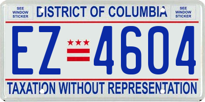 DC license plate EZ4604