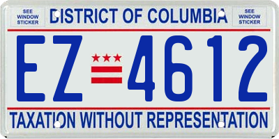 DC license plate EZ4612