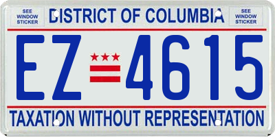 DC license plate EZ4615