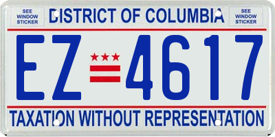 DC license plate EZ4617