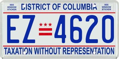 DC license plate EZ4620