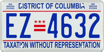 DC license plate EZ4632