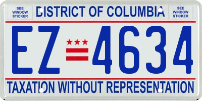 DC license plate EZ4634