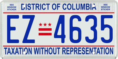 DC license plate EZ4635