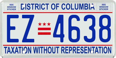 DC license plate EZ4638