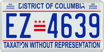 DC license plate EZ4639