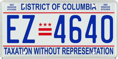 DC license plate EZ4640