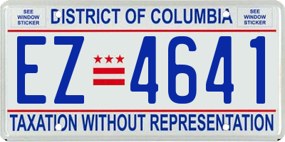 DC license plate EZ4641