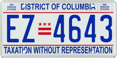 DC license plate EZ4643