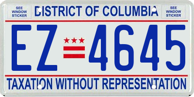 DC license plate EZ4645