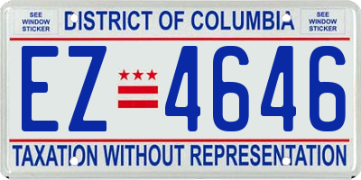 DC license plate EZ4646