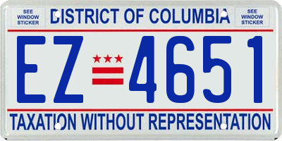 DC license plate EZ4651