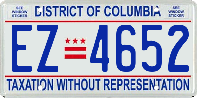 DC license plate EZ4652