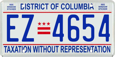 DC license plate EZ4654